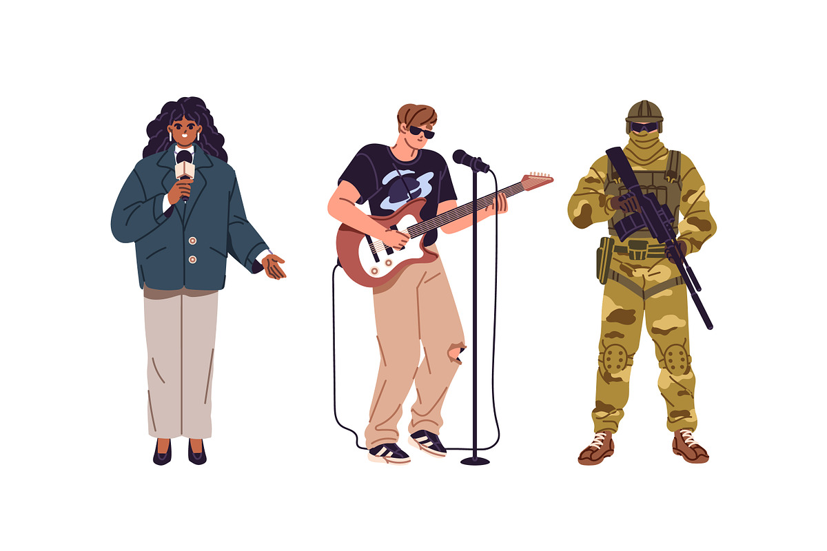 People of different professions set, a Work Illustration by PaperTrident (Photo 6 of 22)