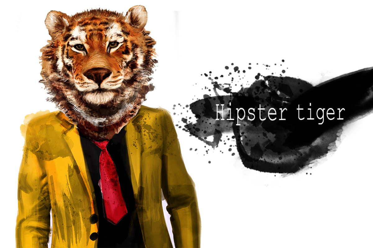 Set tiger portraits .4 styles, an Animal Illustration by art_mouse (Photo 4 of 5)