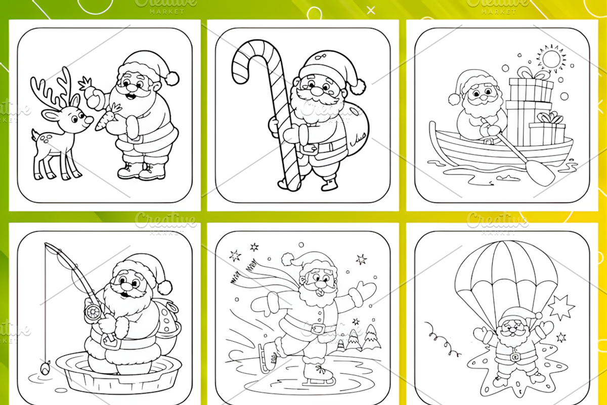 55 Santa Claus Adventures Coloring, a Decorative Illustration by Coco Bloom (Photo 4 of 4)