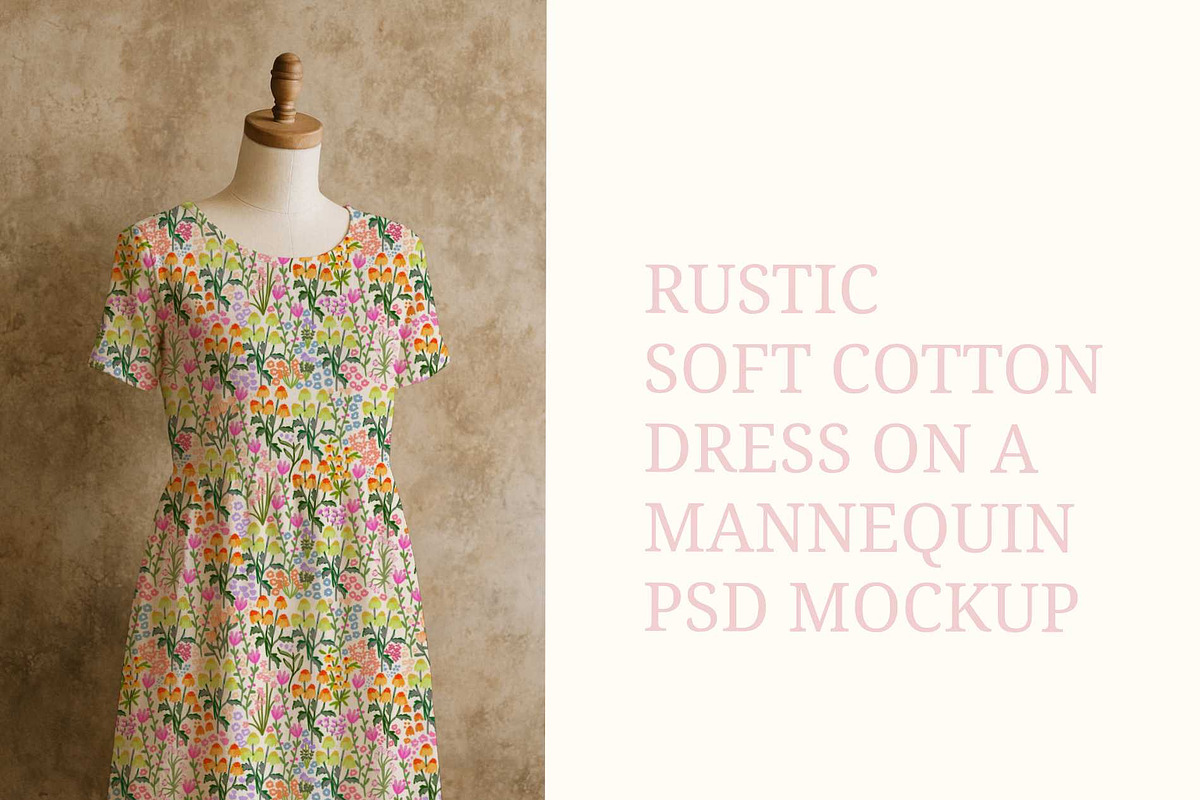 rustic cotton dress psd mockup, a Shirt Mockup by jenartstudio (Photo 2 of 4)