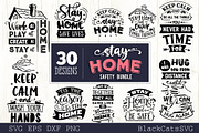 Stay Home Covid 19 SVG bundle, an Illustration by BlackCatsMedia (Thumbnail 3 of 3)