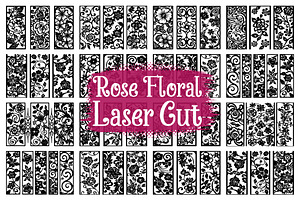 Rose Floral Laser Cut Panel Bundle, an Illustration by jahid234