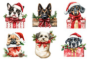 Peeking Christmas Dog Breeds Clipart, a Seasonal Illustration by designcity5 (Thumbnail 2 of 5)
