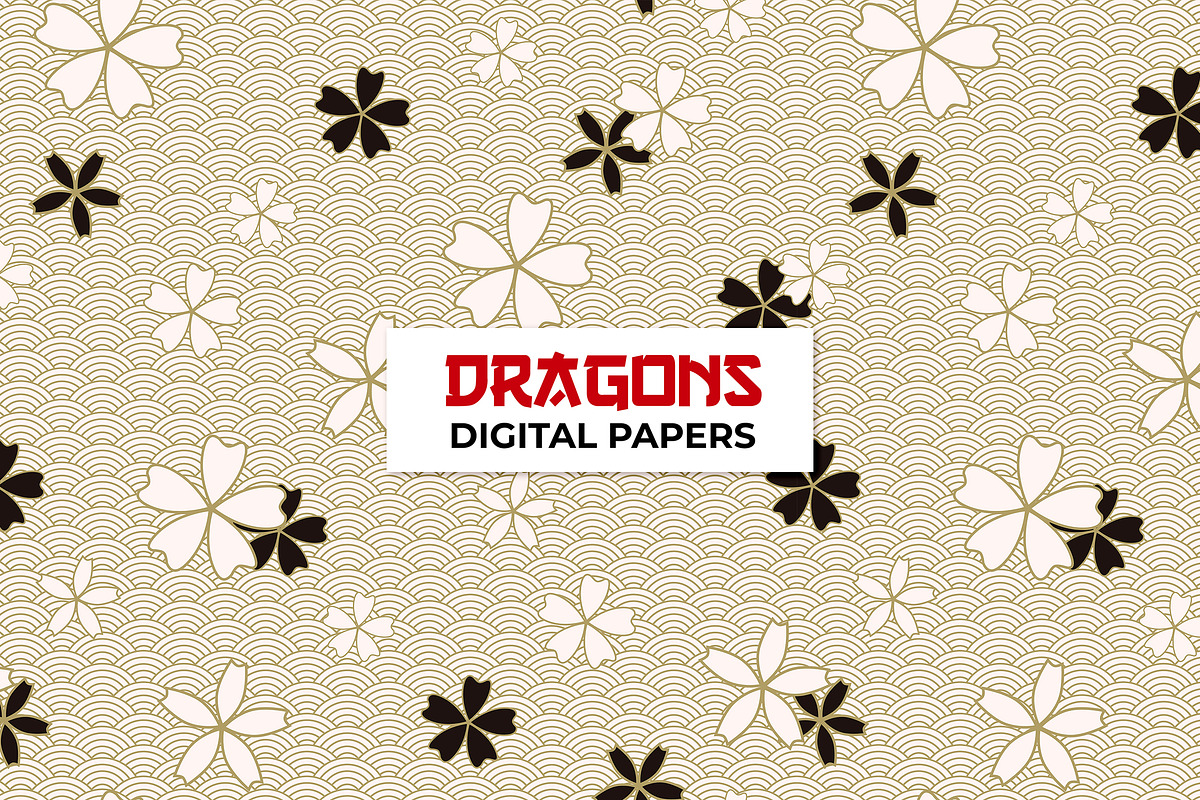 Chinese Dragon Digital Papers, a Pattern Graphic by ilonitta (Photo 11 of 13)