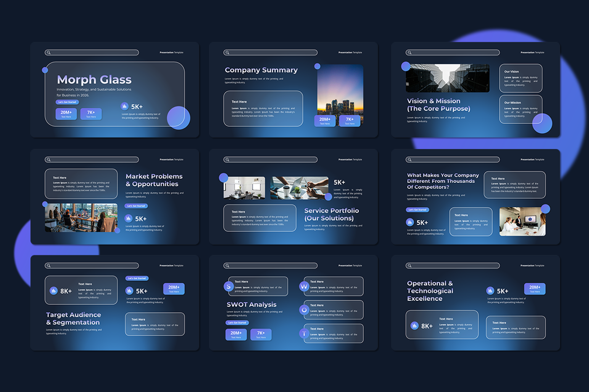Morph Glass Business Google Slides, a Presentation Template by QR Design Studio (Photo 2 of 3)