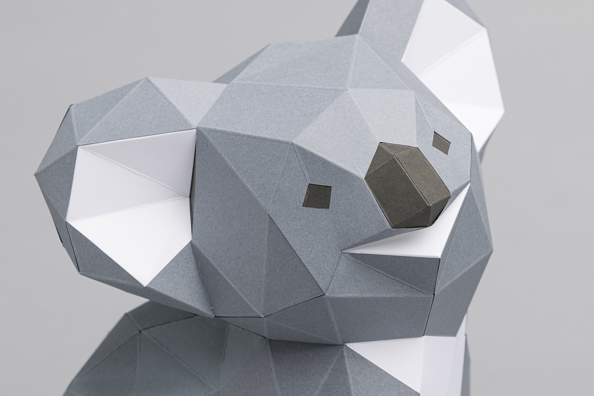 Koala 3d paper craft PDF SVG files, a Stationery Template by Sofs designs (Photo 2 of 3)