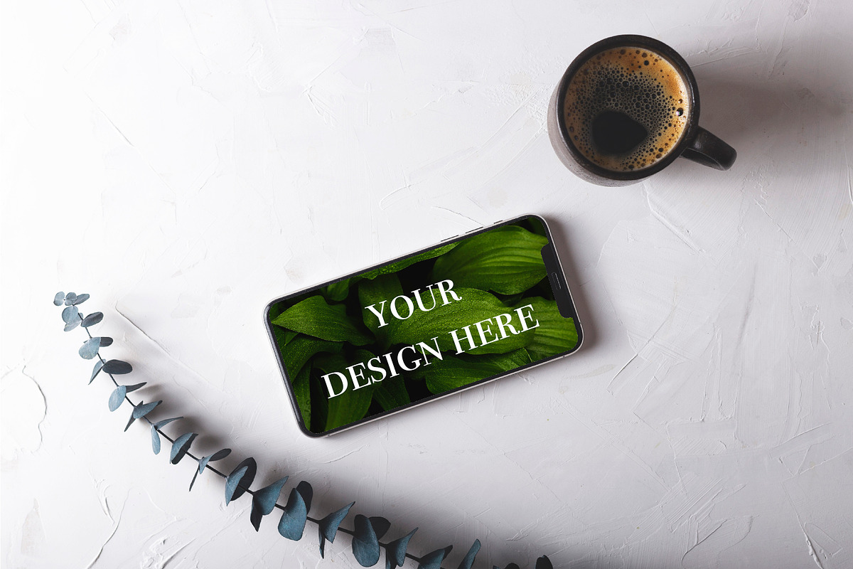 Mockup screen of smartphone on gray, an iPhone Mockup by Valeriia • Svitlini (Photo 1 of 3)