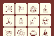 Himalayan Culture Drawing Art Set, an Outline Icon by Vectors Market (Thumbnail 8 of 8)