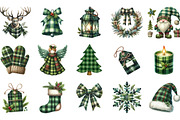 Green Buffalo Plaid Christmas Clipar, an Illustration by Designking (Thumbnail 2 of 5)