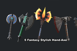 5 Fantasy Stylish Hand Axe -PBR-