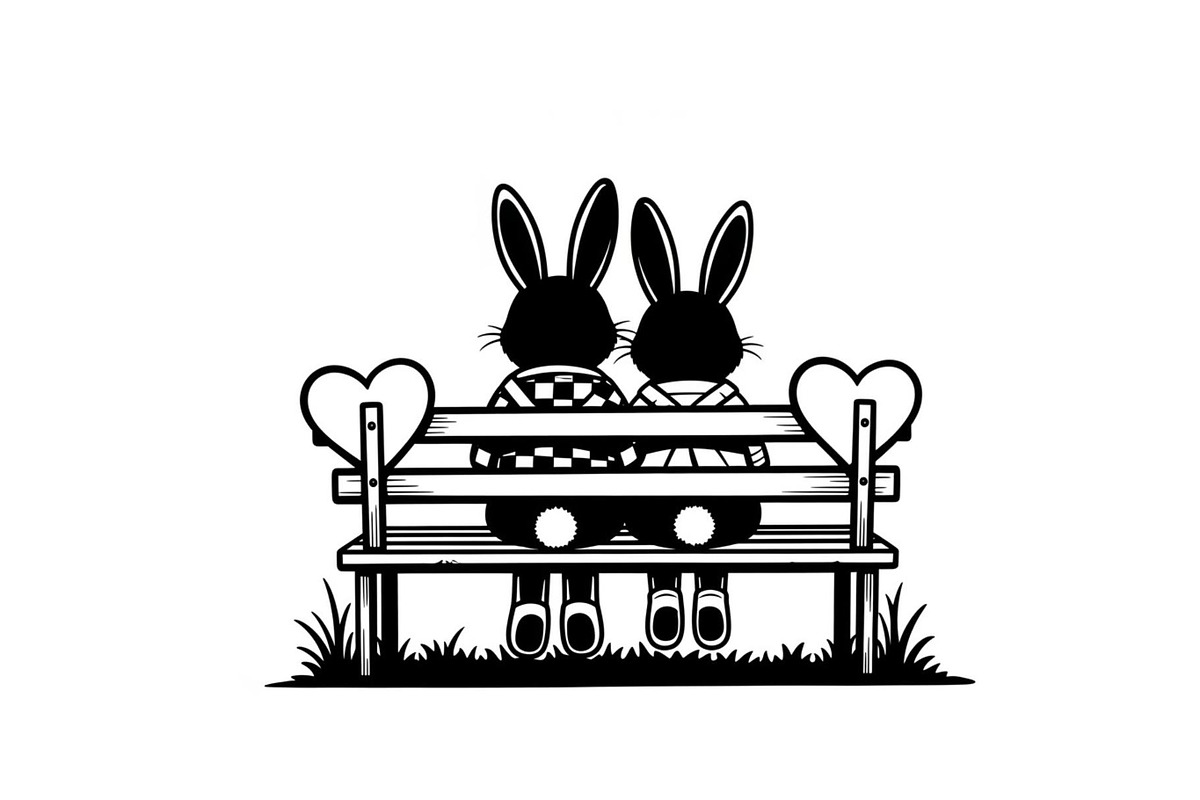 Cute Bunny Love Silhouette Icons, an Illustration by Creativeshirt (Photo 33 of 51)