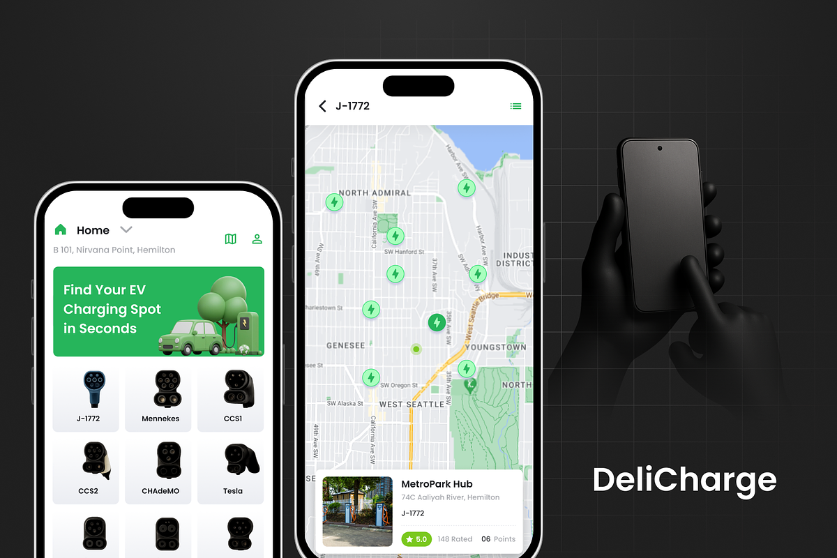 Nearby Chargin finder app DeliCharge, an UI Kit Template by Opus LabWorks (Photo 5 of 7)