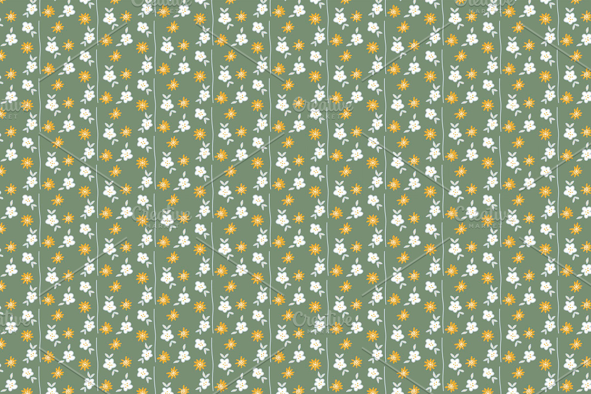 Fractured Lines & flowers patterns, a Pattern Graphic by Lyolya Profitrolya (Photo 3 of 7)