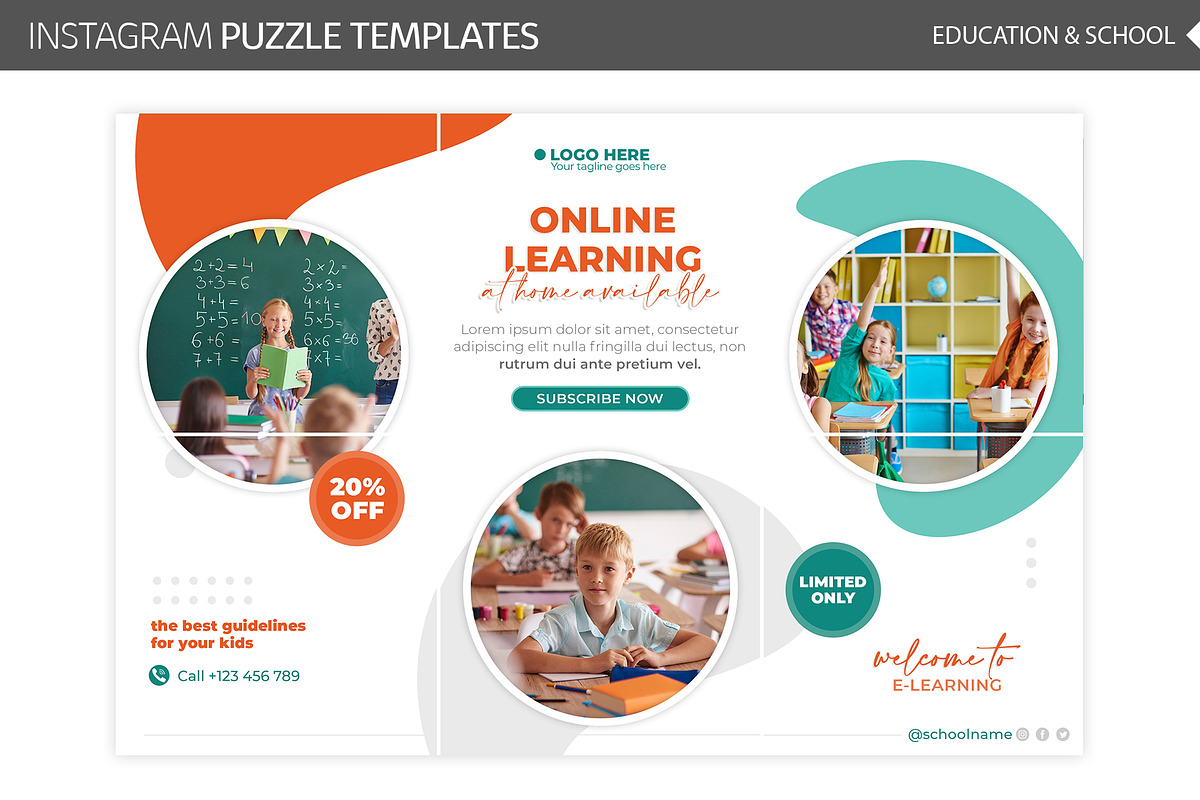 Instagram Puzzle Templates Education, a Social Media Template by ...