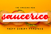 Saucerico |The Tasty Script Typeface, a Font by fopifopi (Thumbnail 1 of 6)