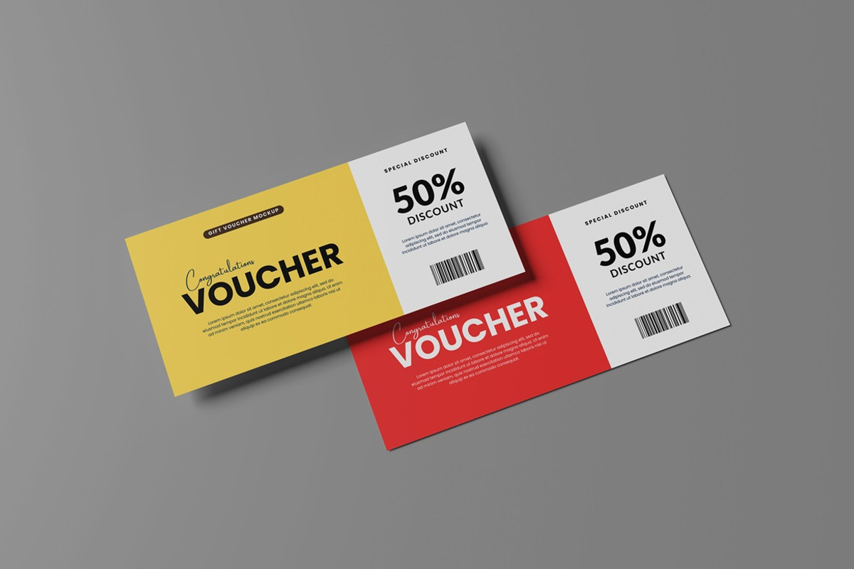 Gift Voucher Mockup, an Advertising Mockup by GraphicWindow (Photo 3 of 9)