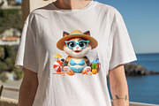 Watercolor Happy Summer Cat Sublim, an Illustration by SVGArt (Thumbnail 6 of 8)