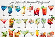 Watercolor cocktails clipart PNG, a Food Illustration by Dashadraws.art (Thumbnail 2 of 3)