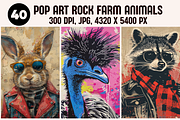 Pop Art Punk Farm Animals, a Background Graphic by PrintHaven Designs (Thumbnail 1 of 8)