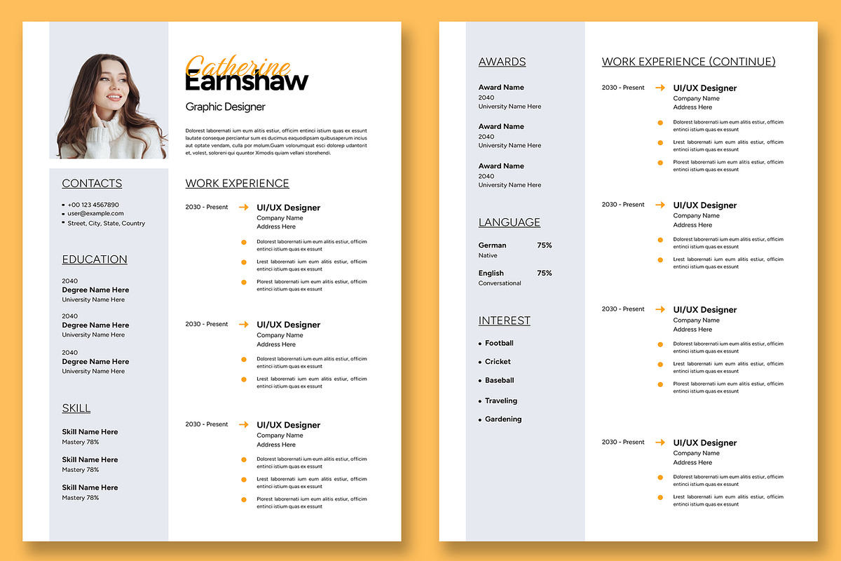 Minimal Resume Layout, a Resume Template by ContestDesign (Photo 3 of 4)