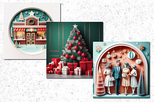 Paper Cutout Christmas Scenes