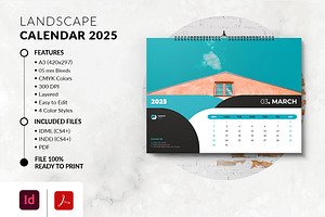 Landscape Calendar 2025 Template