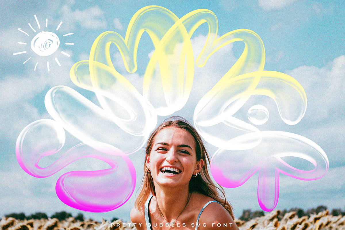 Pretty Bubbles SVG Font, a Handwritten Font by Ivan Rosenberg (Photo 9 of 10)