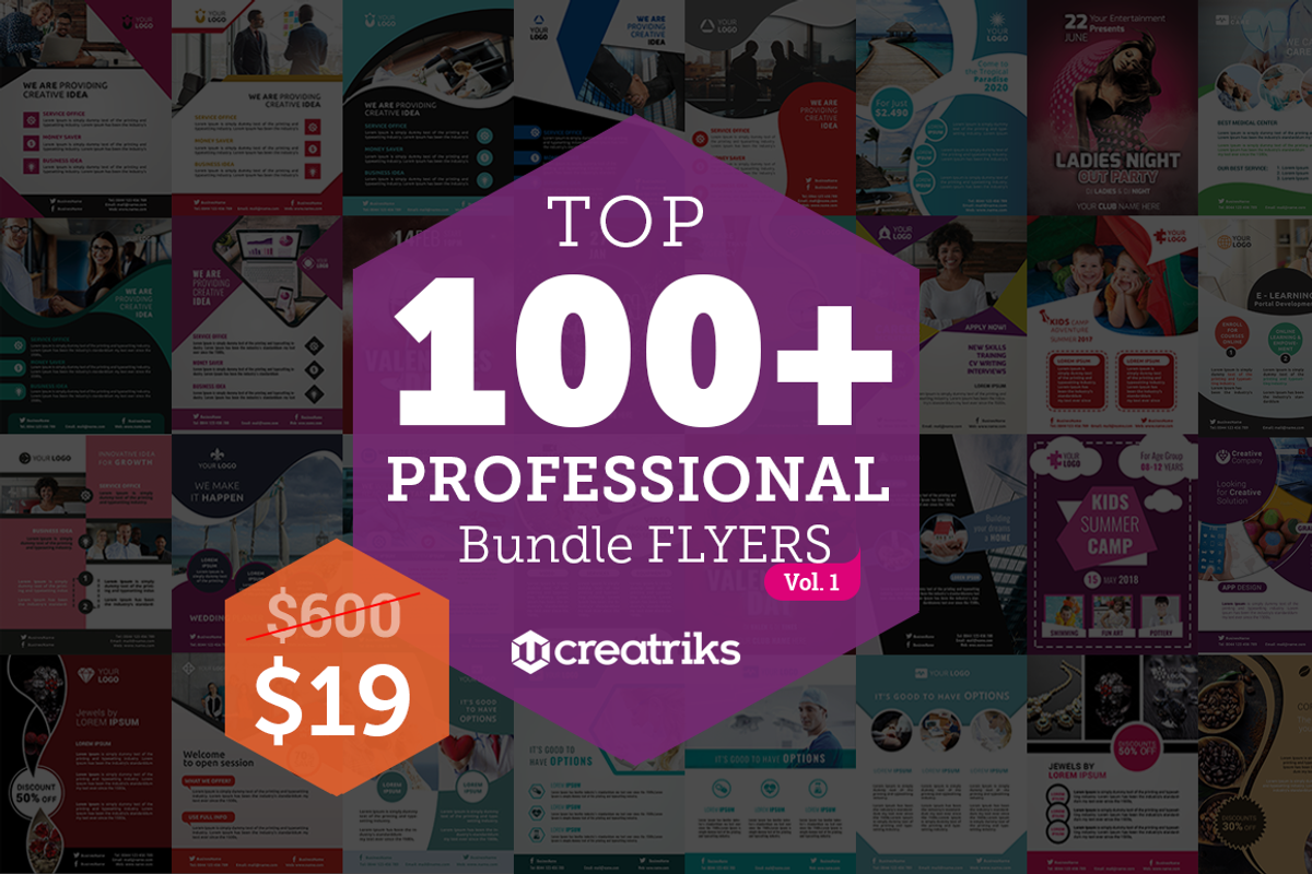100+ Awesome Flyer Templates, a Flyer Template by Creatricks (Photo 1 of 11)