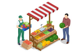 Online sale of vegetables and fruits, a Food Illustration by Golden Sikorka