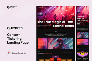 Concert Ticketing Landing Page, an UI Kit Template by peterdraw