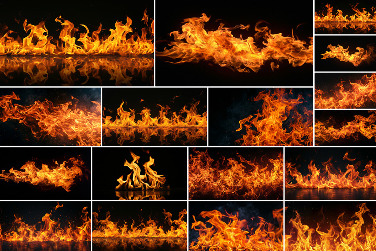 50 Fire flames, a Background Graphic by Handmadefont (Photo 4 of 15)