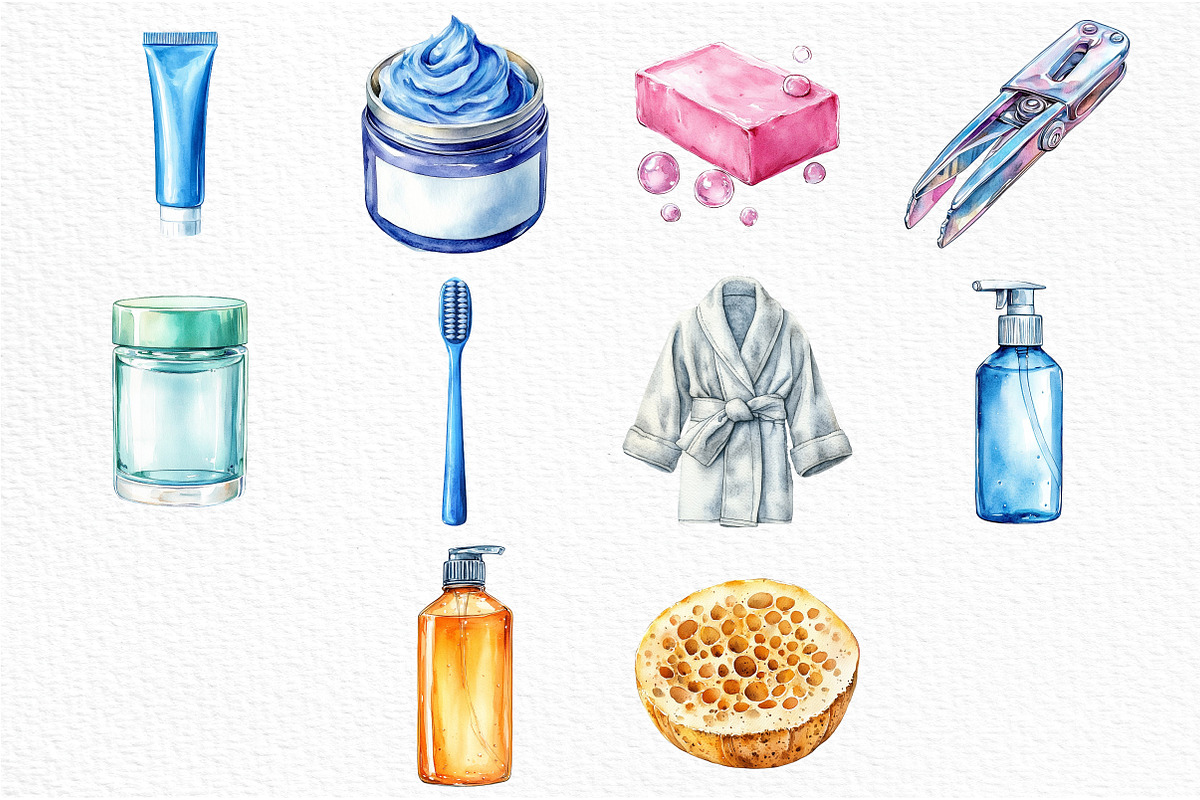 Watercolor Hygiene Clipart, an Illustration by Craft Nest (Photo 3 of 5)