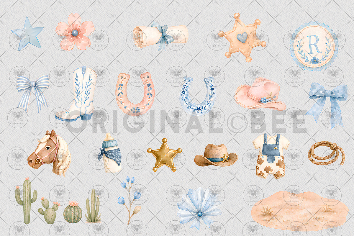 Western Baby Shower Clipart, a Person Illustration by BigCakeBee (Photo 3 of 4)