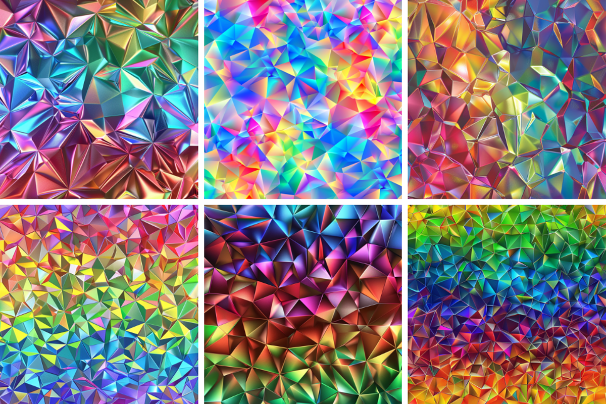 Rainbow Prismatic Texture Patterns, a Pattern Graphic by PrintablesByFranklyn (Photo 3 of 4)
