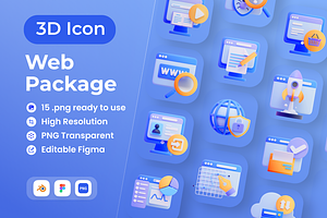 Web Package 3D Illustration