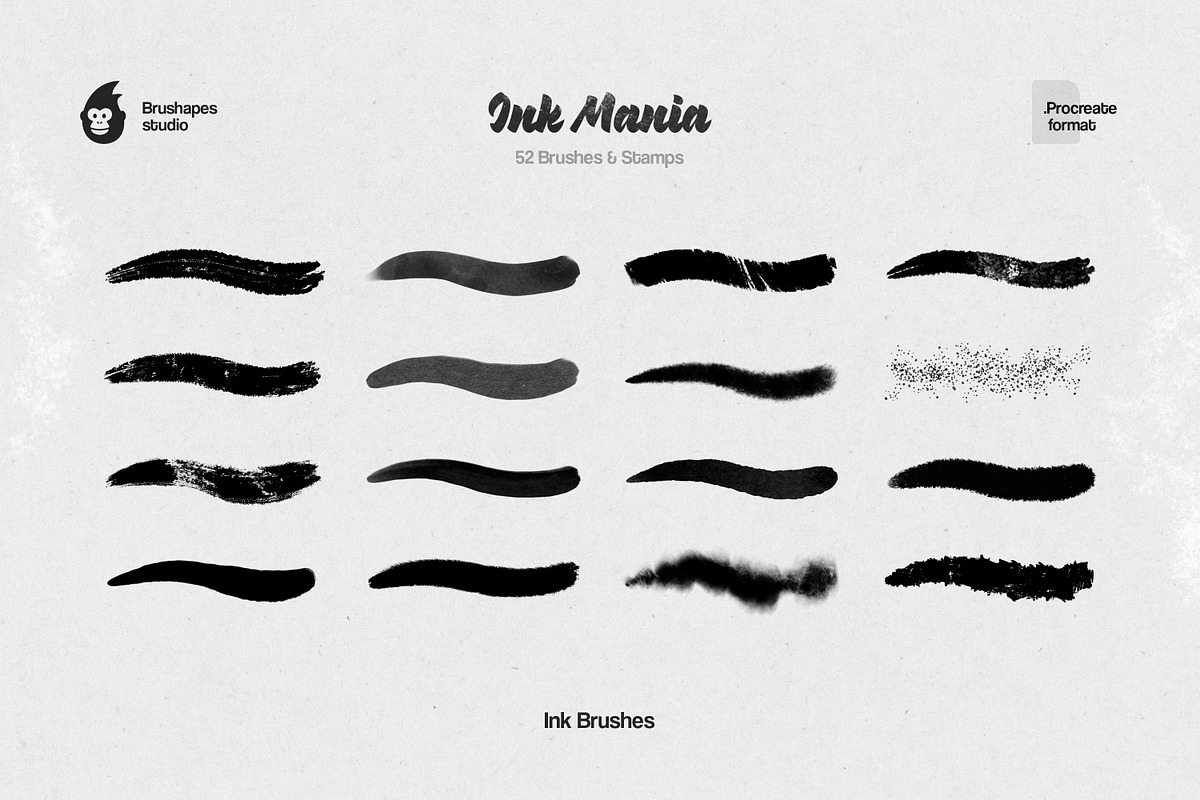 Ink Mania Procreate Brushes, a Brush Add-On by brushapes.com (Photo 6 of 10)