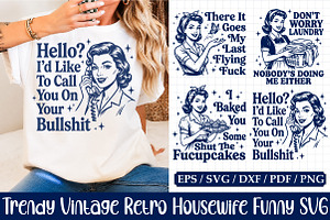 Trendy Vintage Retro Housewife SVG, a Person Illustration by Libby Wishes