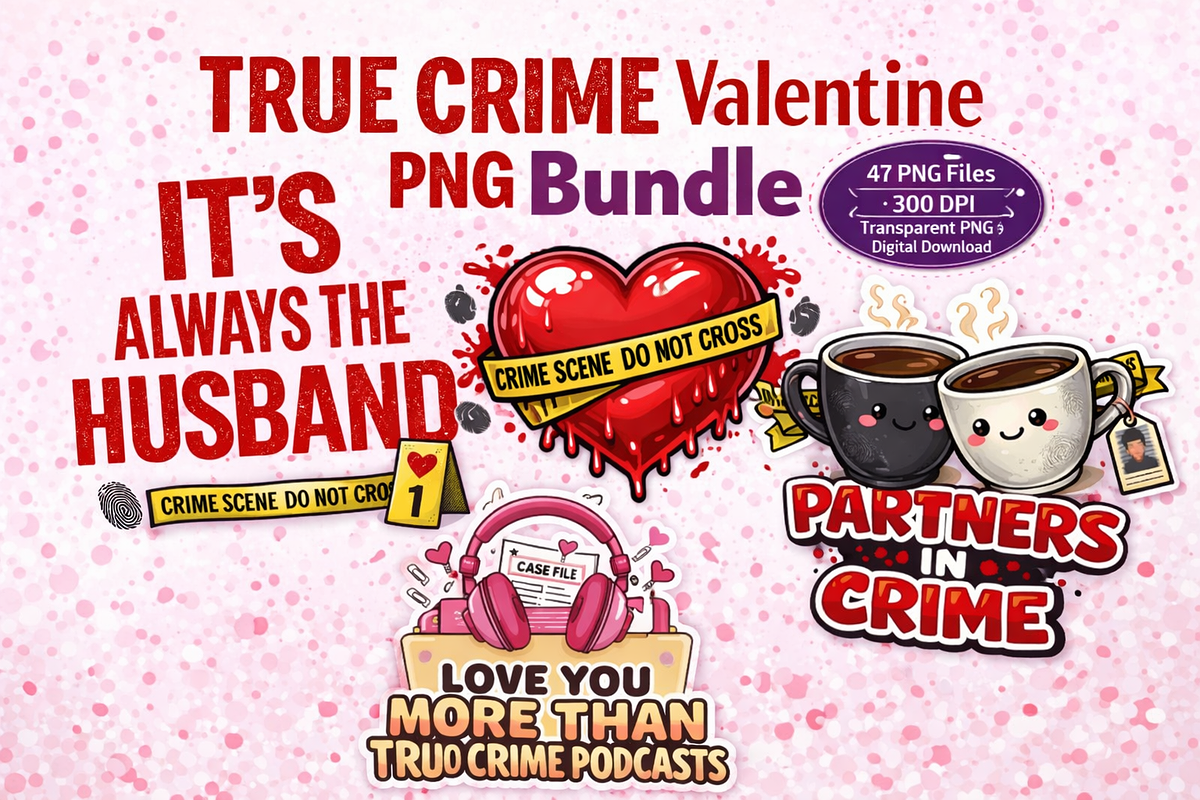 True Crime Valentine PNG Bundle, an Object Graphic by MIRoots Design Studio (Photo 1 of 6)