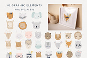 Face baby animals collection, an Animal Illustration by polikarpovaart (Thumbnail 4 of 11)