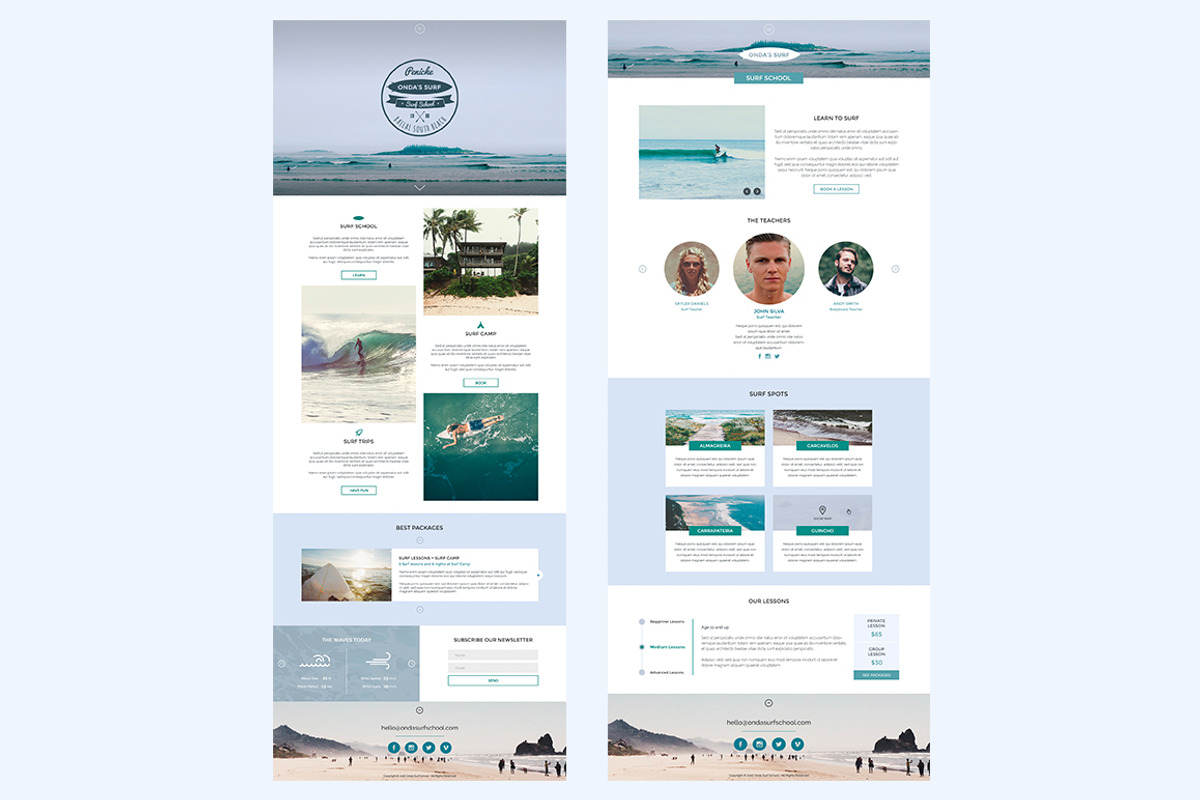 Onda - Surf School PSD Template, a Websites & App Template by Creative Joana (Photo 2 of 10)