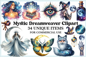 Mystic Dreamweaver Clipart, an Illustration by Craft Nest