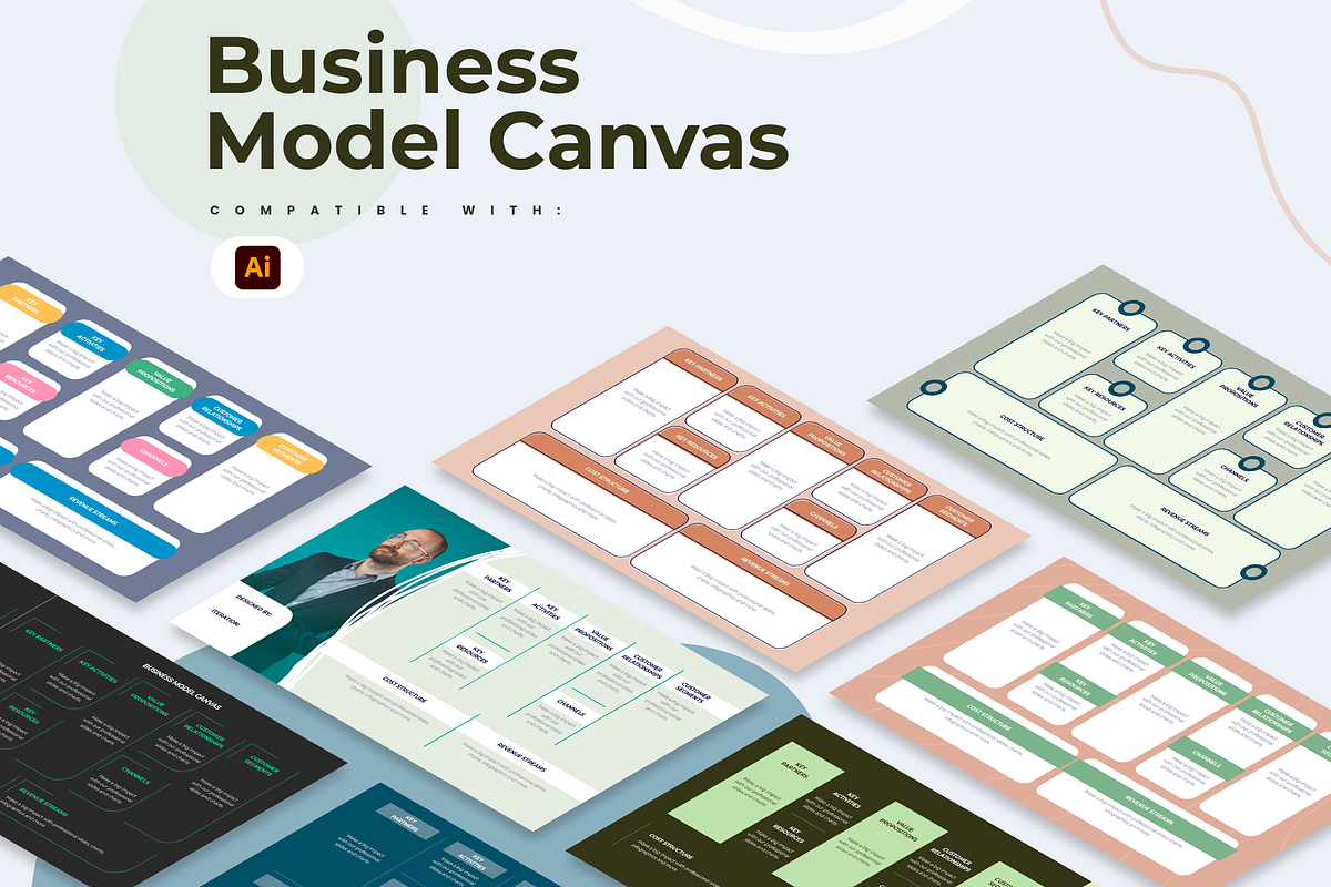 Business Model Canvas Illustrator, a Presentation Template by Slidesmash (Photo 1 of 4)