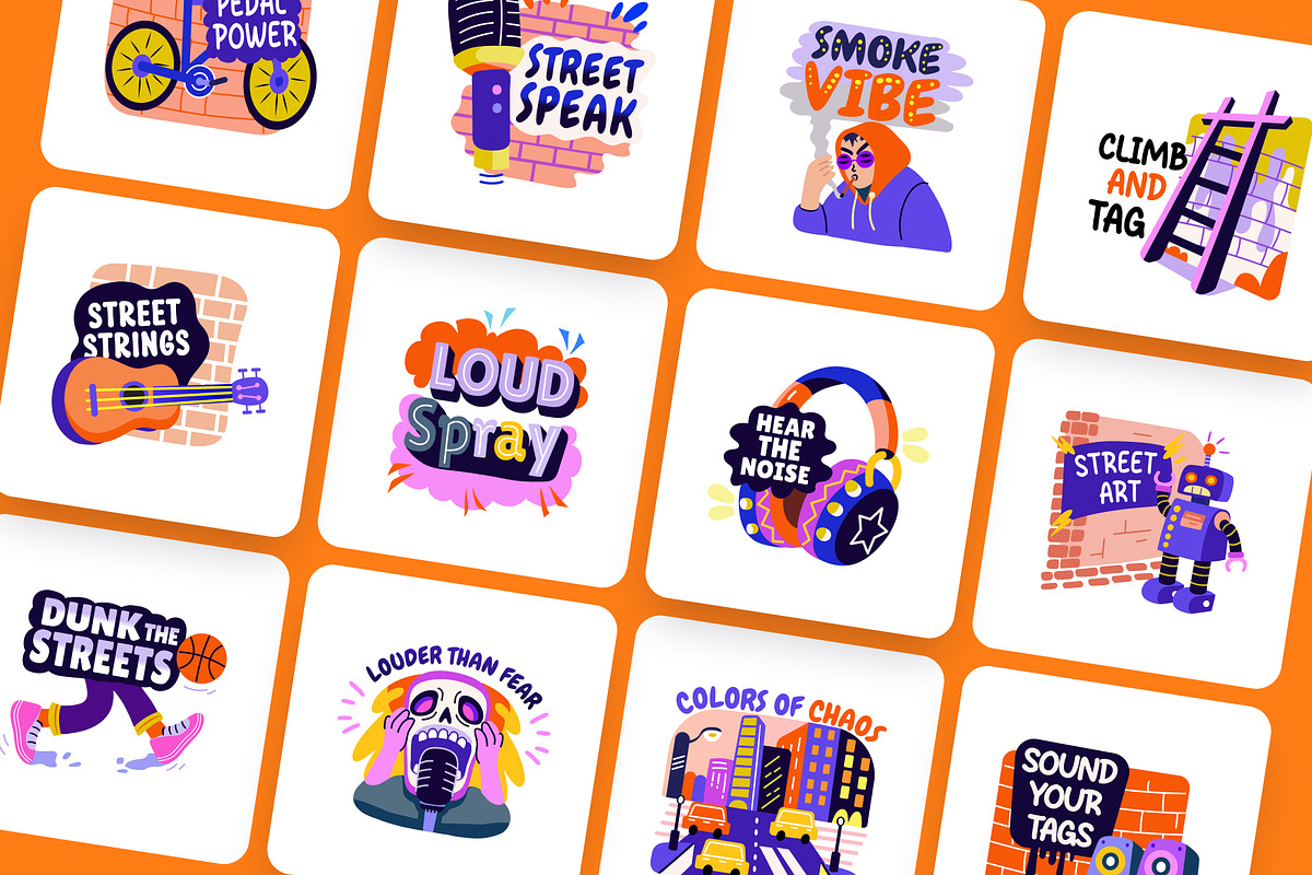 Animated Graffiti Art Stickers Set, an Emoji Icon by Creative Stall (Photo 5 of 5)