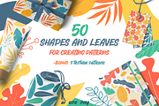 Shapes and leaves for patterns, a Pattern Graphic by museberry (Thumbnail 1 of 9)