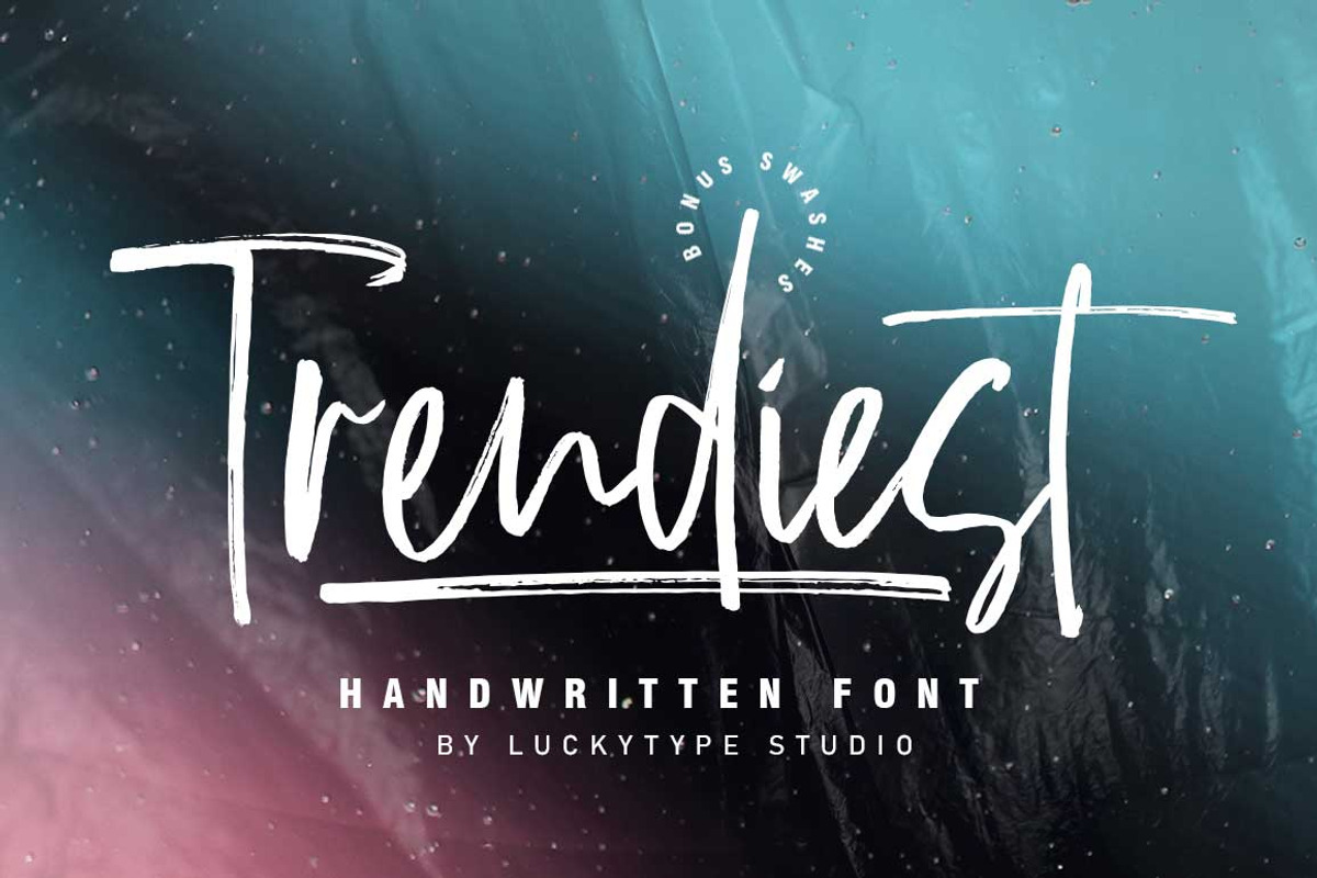 Trendiest, a Script Font by Lucky Type (Photo 1 of 12)