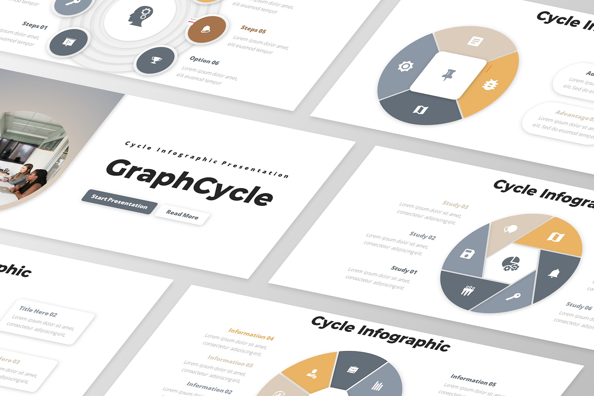 GraphCycle- Cycle Infographic, a Presentation Template by GraphauseProject