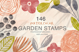 Watercolor Garden Photoshop Stamps