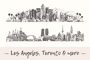 Set of 18 world's cities skylines, a Work Illustration by TheMountBirdStudio (Thumbnail 1 of 2)