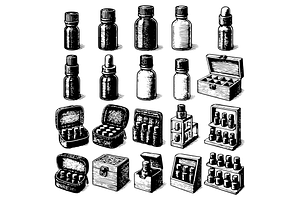 Essential Oil Bottles  Illustration, an Object Graphic by RT Studio
