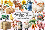 Watercolor Cute Little Farm Clipart, a Graphic by CitraGraphics (Thumbnail 1 of 4)